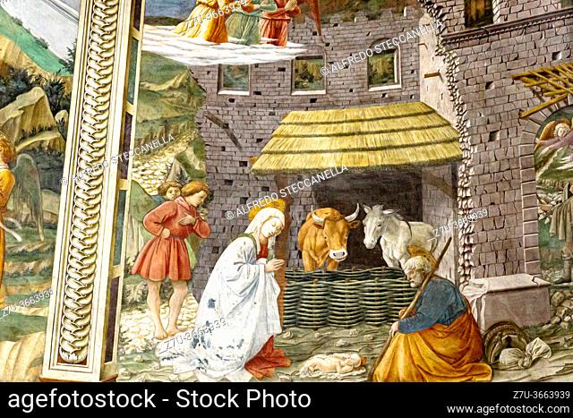 Pictorial illustration of an ancient medieval Nativity of Jesus