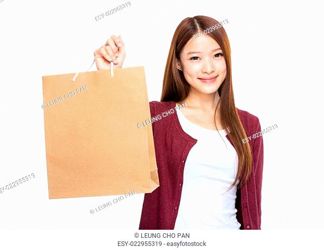 Young Woman hold with shopping bag