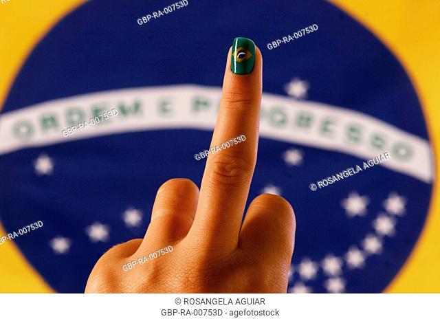 Flag, Fingers, Belém, Pará, Brazil