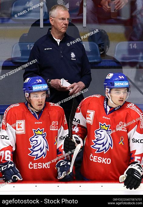 Czechs defeat Austrians 5-1 in Euro Hockey Challenge in Znojmo, Czech Republic, April 6, 2022. Kari Jalonen, from Finland