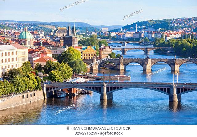 Czech Republic, Prague - Bridges over Vltava River