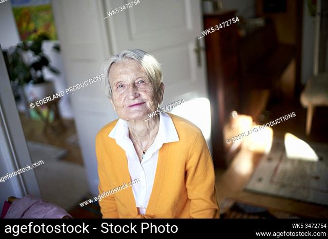 Portrait of senior woman at home