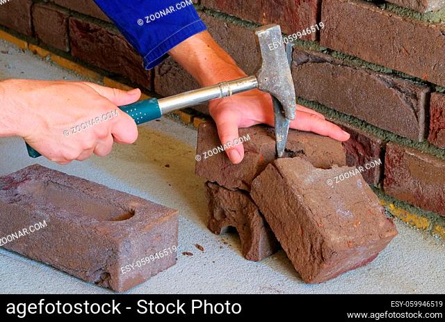 Klinkerwand mauern - lay a brick wall 02