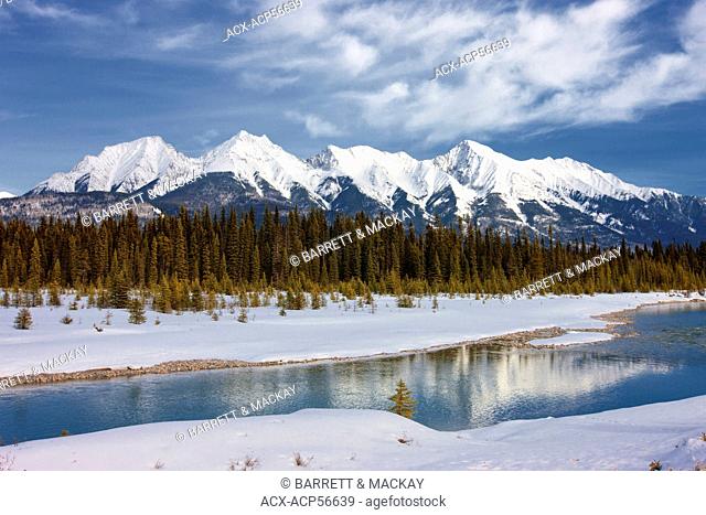 Kootney River in winter, Kootney National Park, British Columbia, Canada