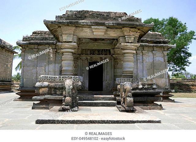 Front view of Adinataha Basadi, Basadi Halli jain temple complex, Karnataka, India