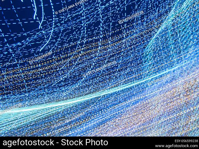 Motion BLUR abstract background with blurred magic line Christmas evening background