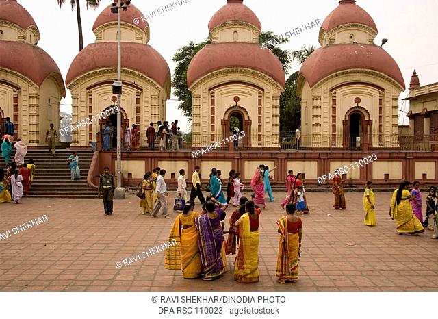 Pilgrims visited in Dakshineshwar Kali Temple Ramakrishna Paramhans was living here as priest ; Calcutta now Kolkata ; West Bengal ; India