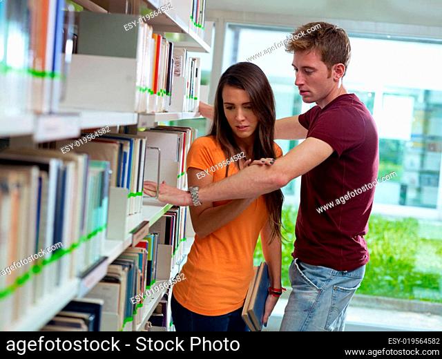 couple breaking up in library