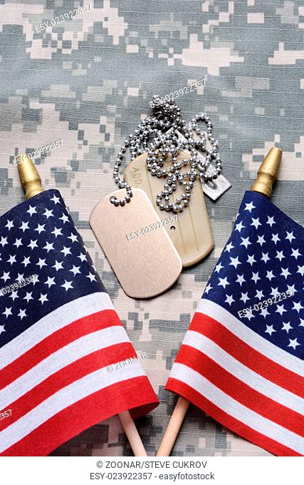 American Flags and Dog Tags