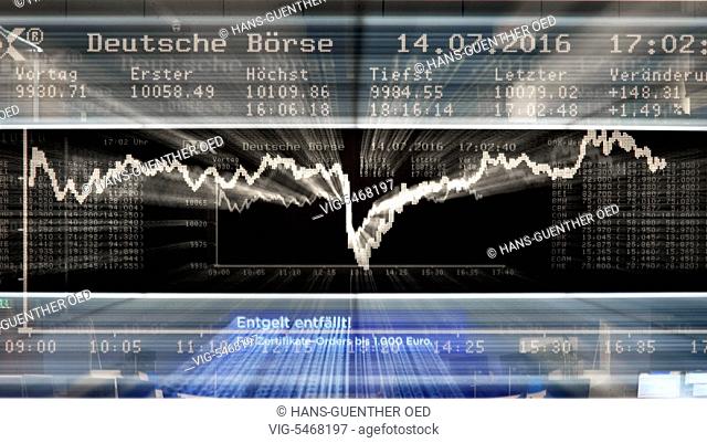 14.07.2016, GER, Frankfurt, the DAX curve on the trading floor of the Frankfurt Stock Exchange - Frankfurt, Hesse, Germany, 14/07/2016