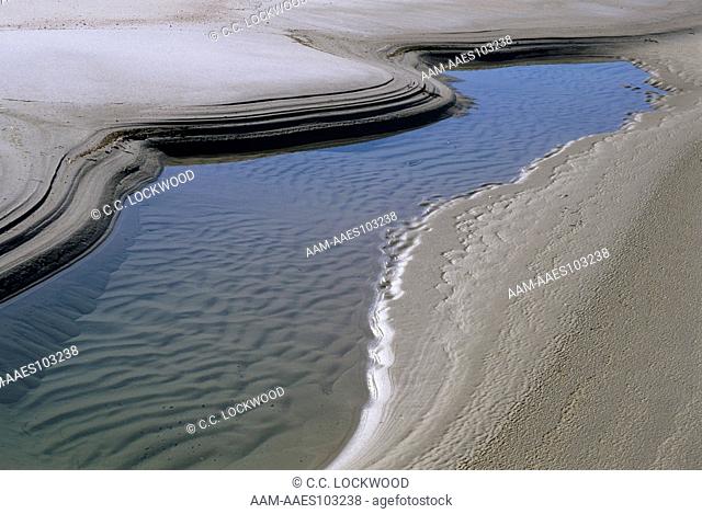 Tidal Pool, Sand Patterns, Horn Isl., Gulf Island National Seashore, MS