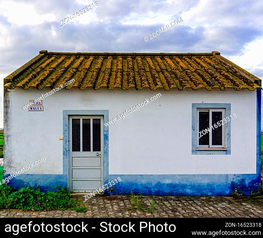 Carrasqueira, Portugal - 19 December 2020: view of an old fisherman's house in the village of Carrasqueira