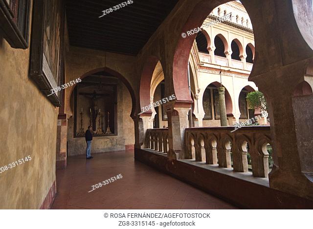 Mudejar Cloister , Royal Monastery of Santa Maria of Guadalupe, XIV Century, Guadalupe, province of Caceres, Extremadura, Spain