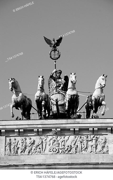 Quadriga on Top of the Brandenburg Gate in Berlin