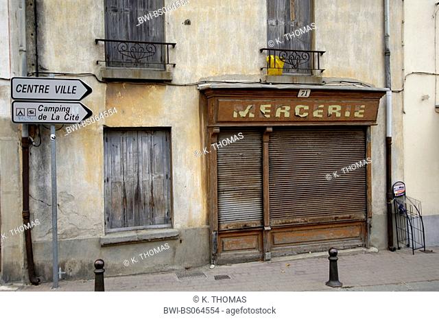 old frontage, France, Languedoc Roussillon, Carcassonne