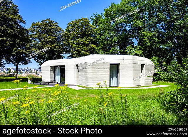 3D-printed concrete house. Project Milestone is the worldâ. . s first commercial housing project based on 3D-concrete printing