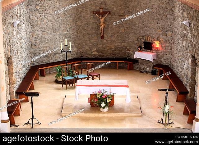 Altar. Church of Sainte-Marie Madeleine. Praz-sur-Arly. Haute-Savoie. Auvergne Rhône-Alpes. France. Europe