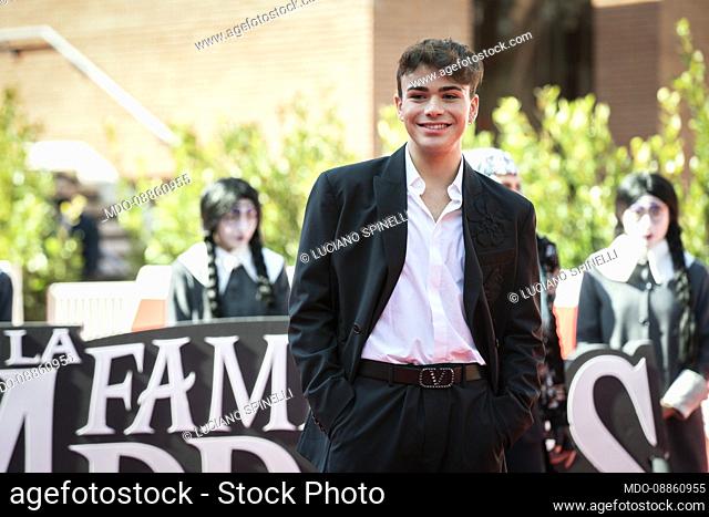 Italian tiktoker Luciano Spinelli at Rome Film Fest 2021. Addams Family 2 red carpet. Rome (Italy), October 16th, 2021