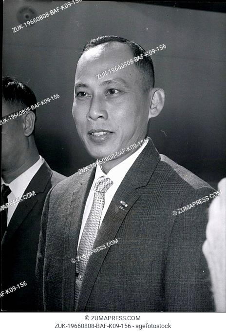 Aug. 08, 1966 - Vietnam defence chief arrives in London: Mr. Nguyen Huu Co, Deputy Prime Minister and Minister of Defence of South Vietnam