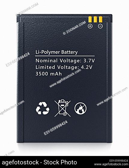 Spare smartphone lithium ion battery. 3D illustration