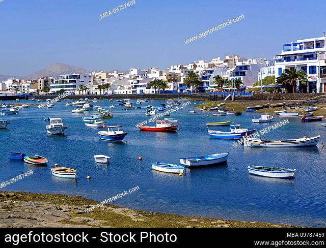 Fishing Boats, Charco de San Gines Lagoon, Arrecife, Lanzarote, Canary Islands, Spain