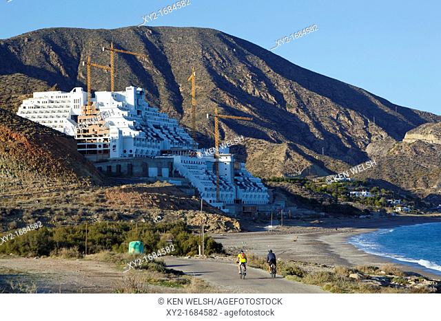Hotel el Algarrobico, near Carboneras, Almeria Province, Spain  Apparantly built illegally  May be demolished  Continually in Spanish news