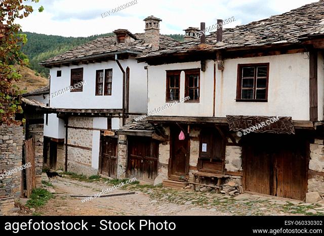 Old houses in the historical cultural reserve village of Dolen, Bulgaria. Dolen is famous with its 350 old houses ? an example of 19th century Rhodopean...