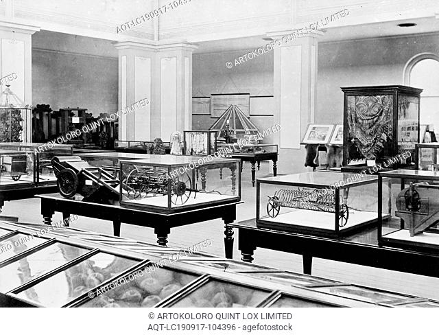 Copy Negative - Interior View of the Industrial & Technological Museum, Melbourne, 1870, Copy of photographic negative showing interior of the new Industrial...