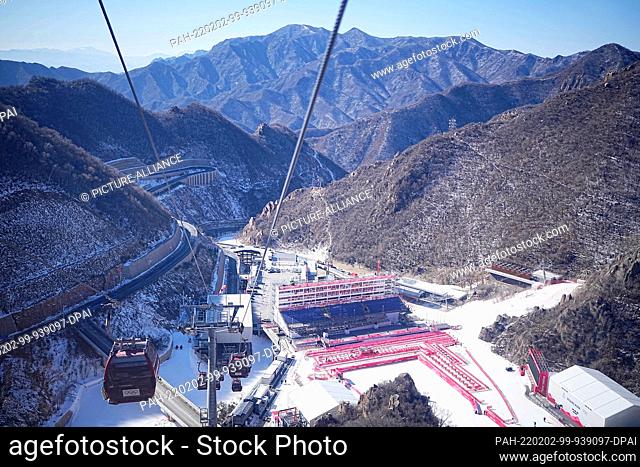 02 February 2022, China, Yanqing: View of the cable car at the National Alpine Ski Center. The Beijing Winter Olympics will be held from 04-20.02
