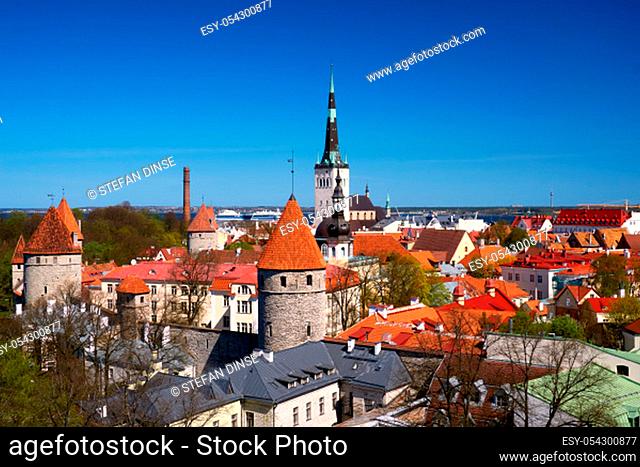 view on sights of capital of estonia Tallinn the famous medieval town