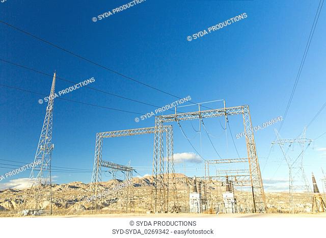 transmission towers and power line