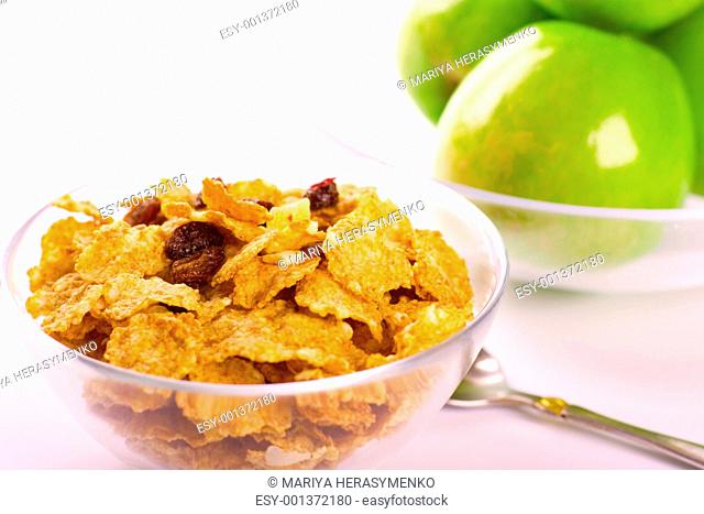 cornflakes and green apples