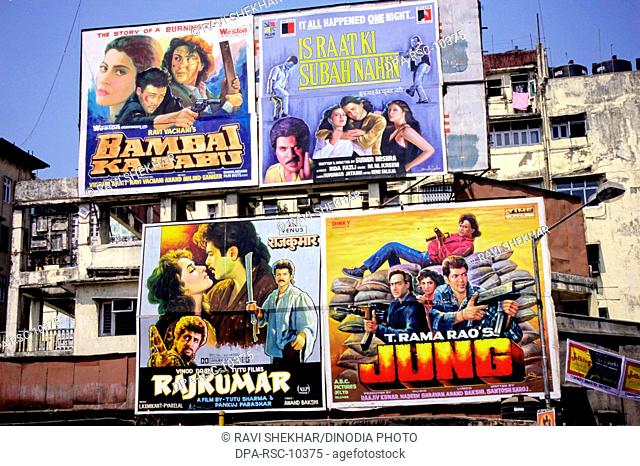 Bollywood film posters in Bombay Mumbai India