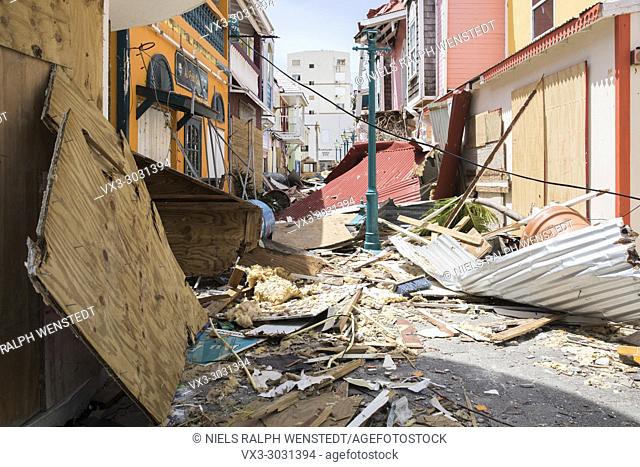 SAINT MARTIN - The Dutch part of Saint Martin (Sint-Maarten) a few days after the hurricane Irma