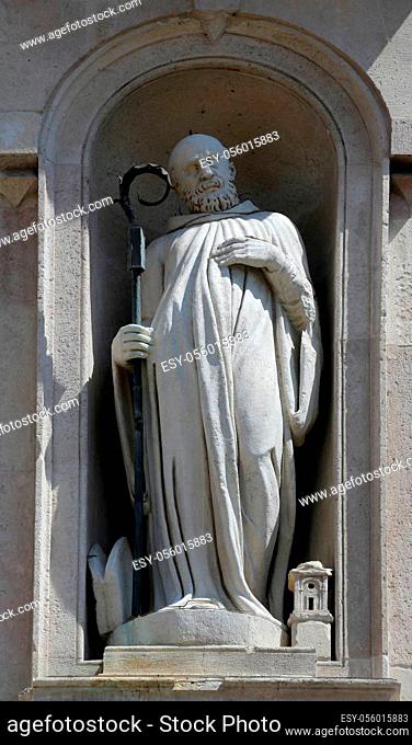 Statue of saint, church of Saint John the Evangelist. Parma. Emilia-Romagna. Italy
