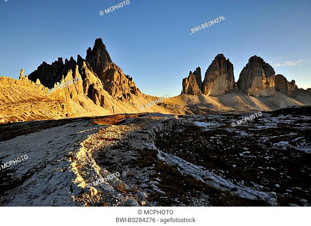 Tre Cime di Lavaredo and Monte Paterno, Italy, Dolomites, NP Sesto Dolomites