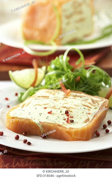 Salmon terrine with soft cheese