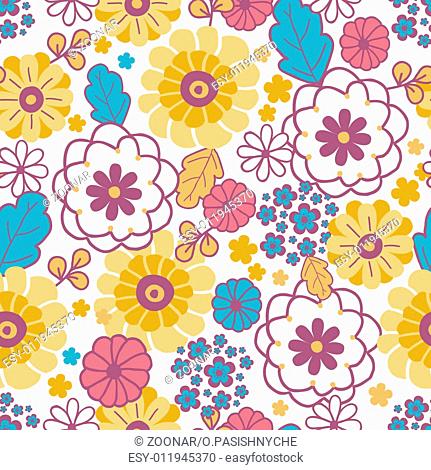 Colorful oriental flowers seamless pattern background
