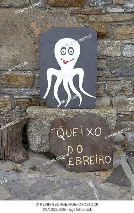 Octopus Sign at O Cebreiro Village, Galicia, Spain