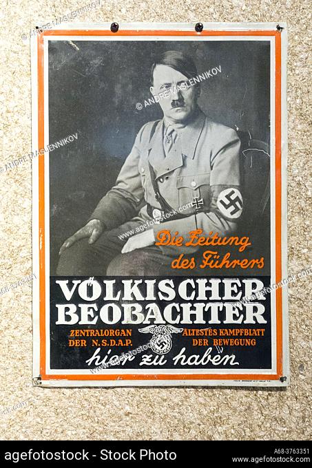 Propaganda material with Adolf Hitler. Museum of Army History in Vienna. Austria