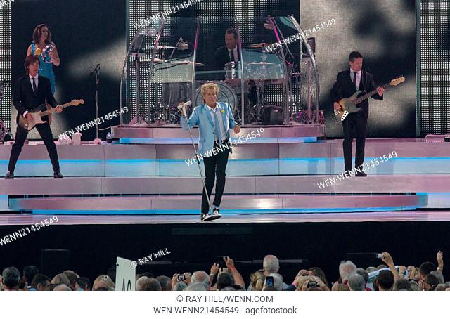 Rod Stewart performs live at Falmer Stadium in Brighton with his family in attendance Featuring: Rod Stewart Where: Brighton