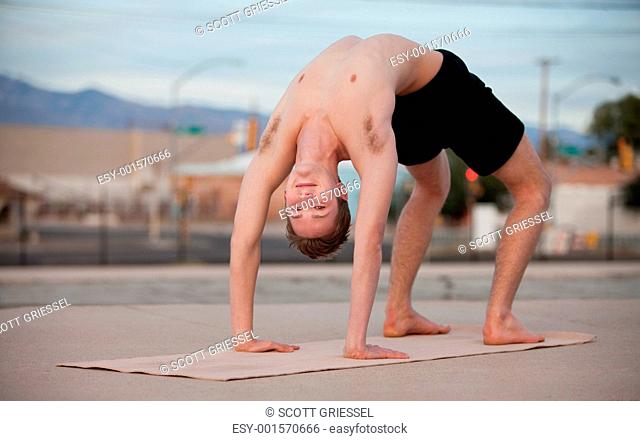 Man in Yoga Position