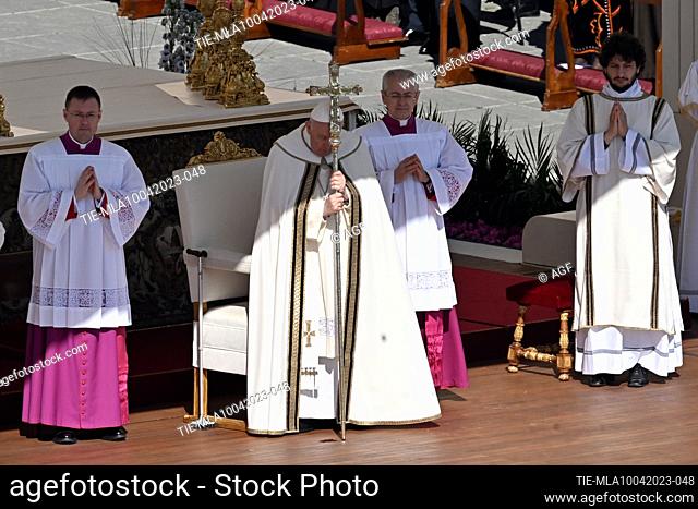 Pope Francis celebrates the Easter Mass in St. Peter's Square in Vatican City. Christians around the world are marking the Holy Week
