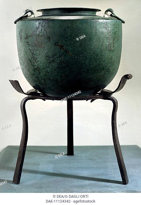 Bronze cauldron on an iron tripod from the royal tomb of Philip II from Vergina (Greece). Greek Civilization, 4th Century BC