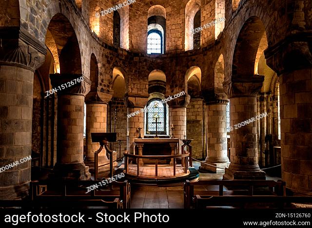LONDON, ENGLAND, DECEMBER 10th, 2018: Chapel of St John the Evangelist inside the White Tower building at the Tower of London