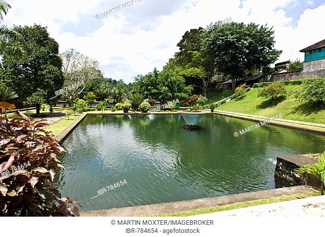 Pond, Large Hindu and Muslim temple, Taman Narmada, Lombok Island, Lesser Sunda Islands, Indonesia