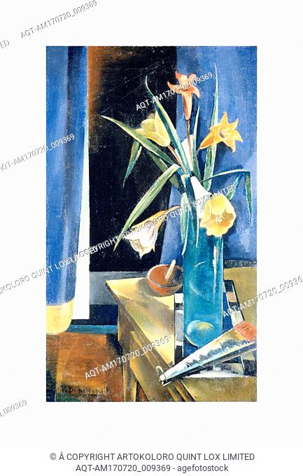 Vase of Flowers, ca. 1926, Oil on canvas, 30 1/4 x 18 3/8 in. (76.8 x 46.7 cm), Paintings, Preston Dickinson (American, New York, New York 1889â€“1930 Irun