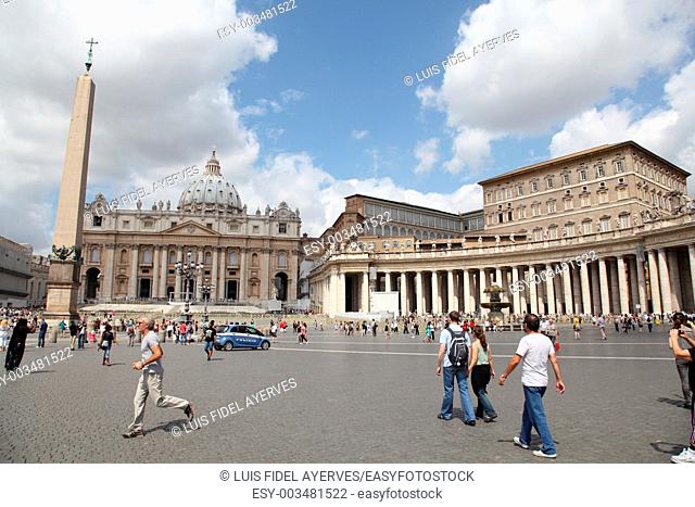 St. Peter's square and St. Peter's Basilica. Vatican city