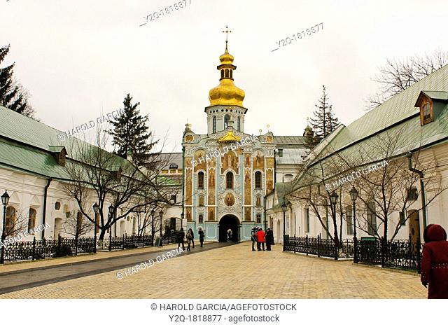 Pechersk Lavra territory Trinity gate church, Kiev, Ukraine