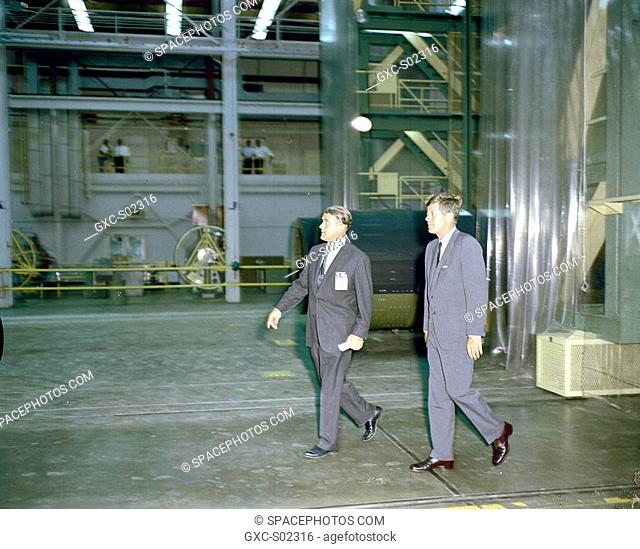 President John F. Kennedy visited Marshall Space Flight Center on September 11, 1962. Here President Kennedy and Dr. Wernher von Braun, MSFC Director